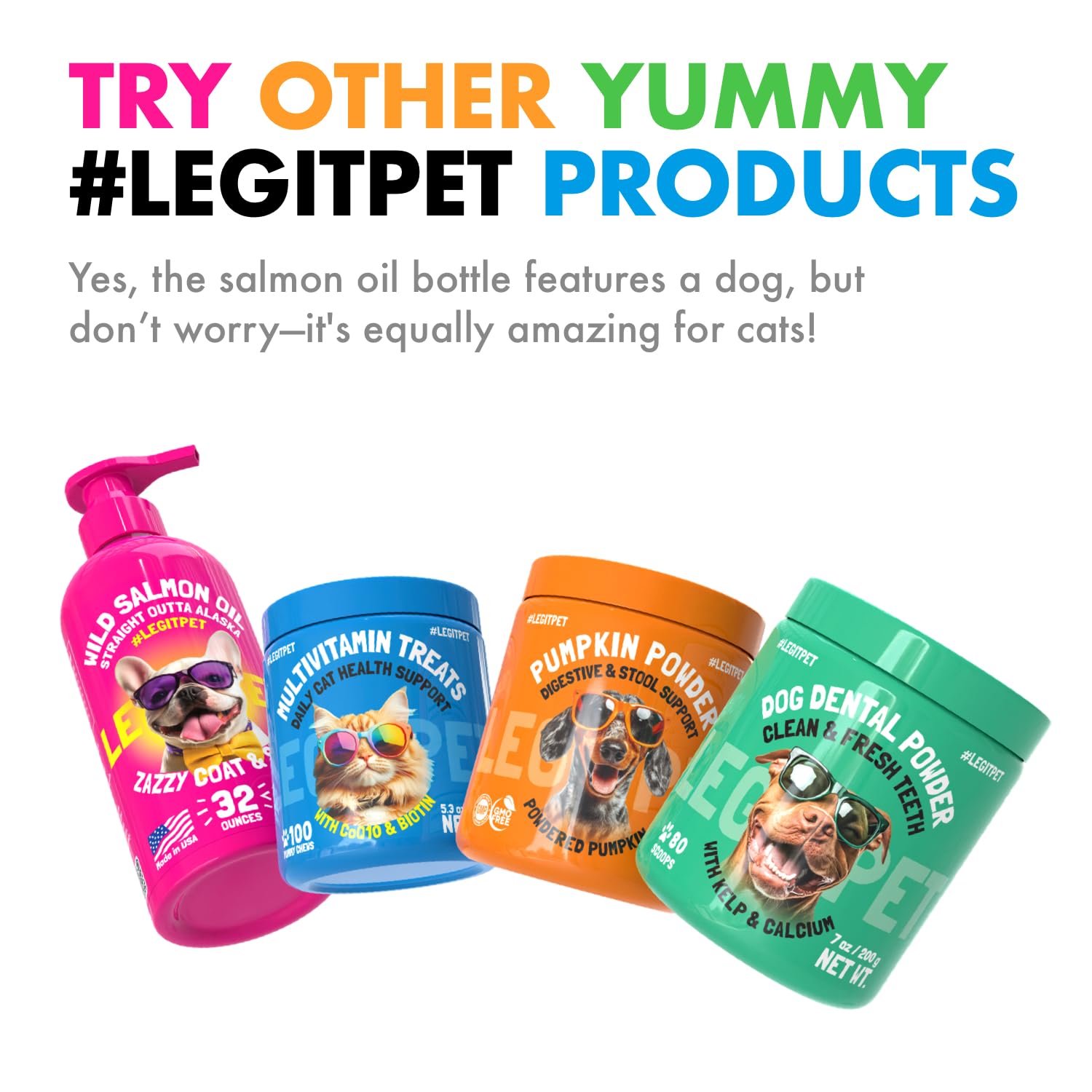 LEGITPET Puppy and Senior Use guide image illustrating versatile daily vitamins for all life stages