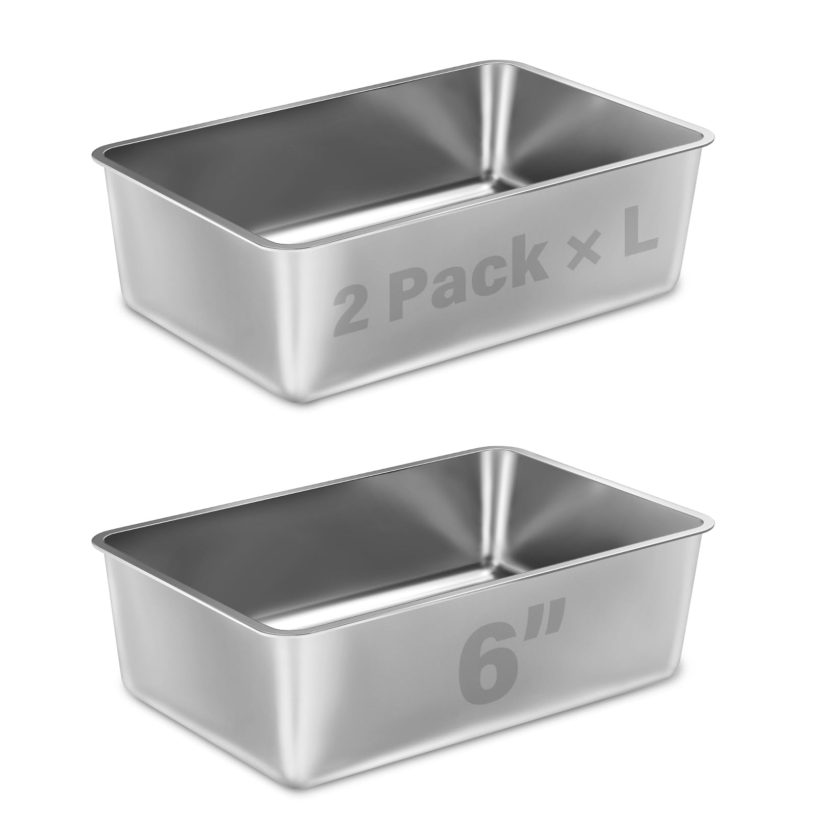 LEGOURNS stainless litter box 2-pack side view for space efficiency and mess containment