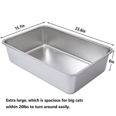 LEGOURNS XL stainless steel litter box top view highlights spacious interior for large cats