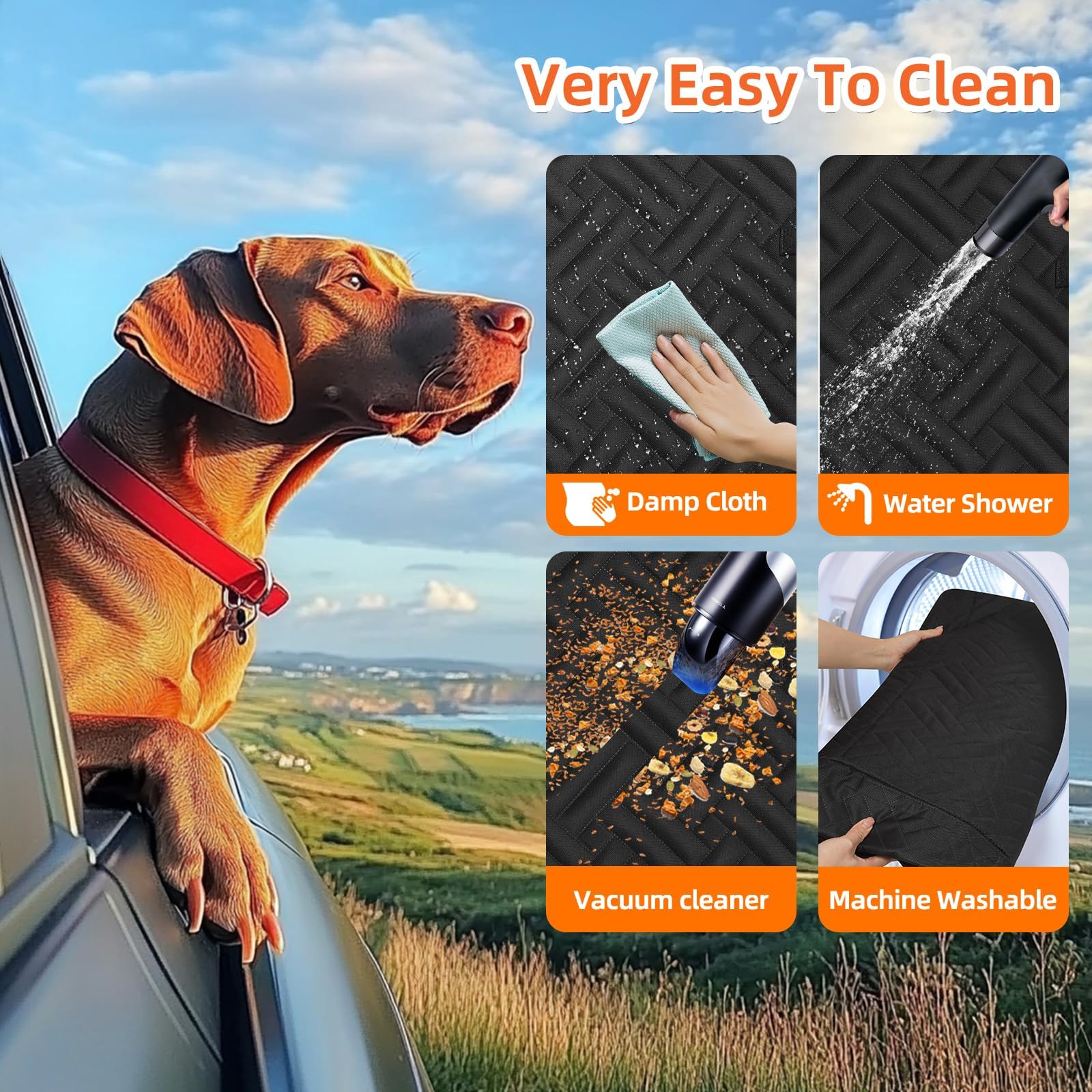 LEHNI back seat extender 62x52 inches fits most cars and SUVs.