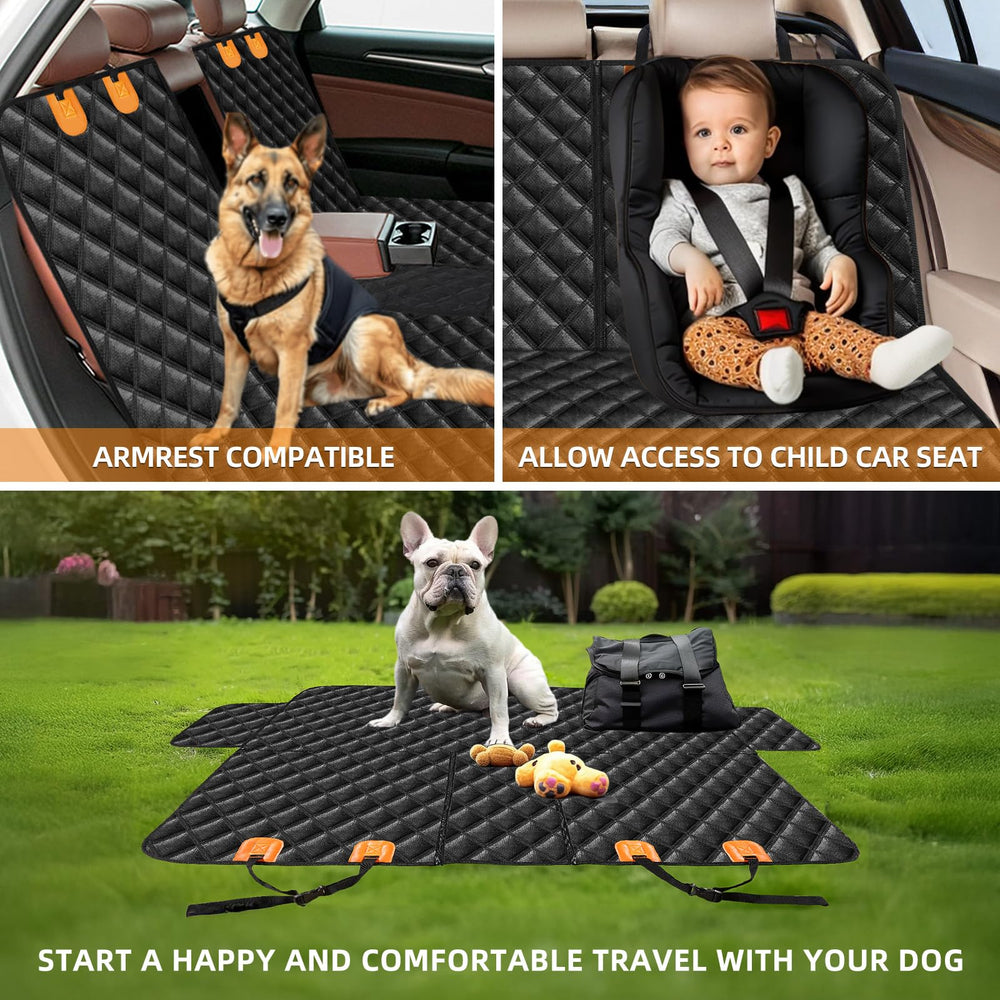 LEHNI dog car seat cover includes free dog belt for extra security
