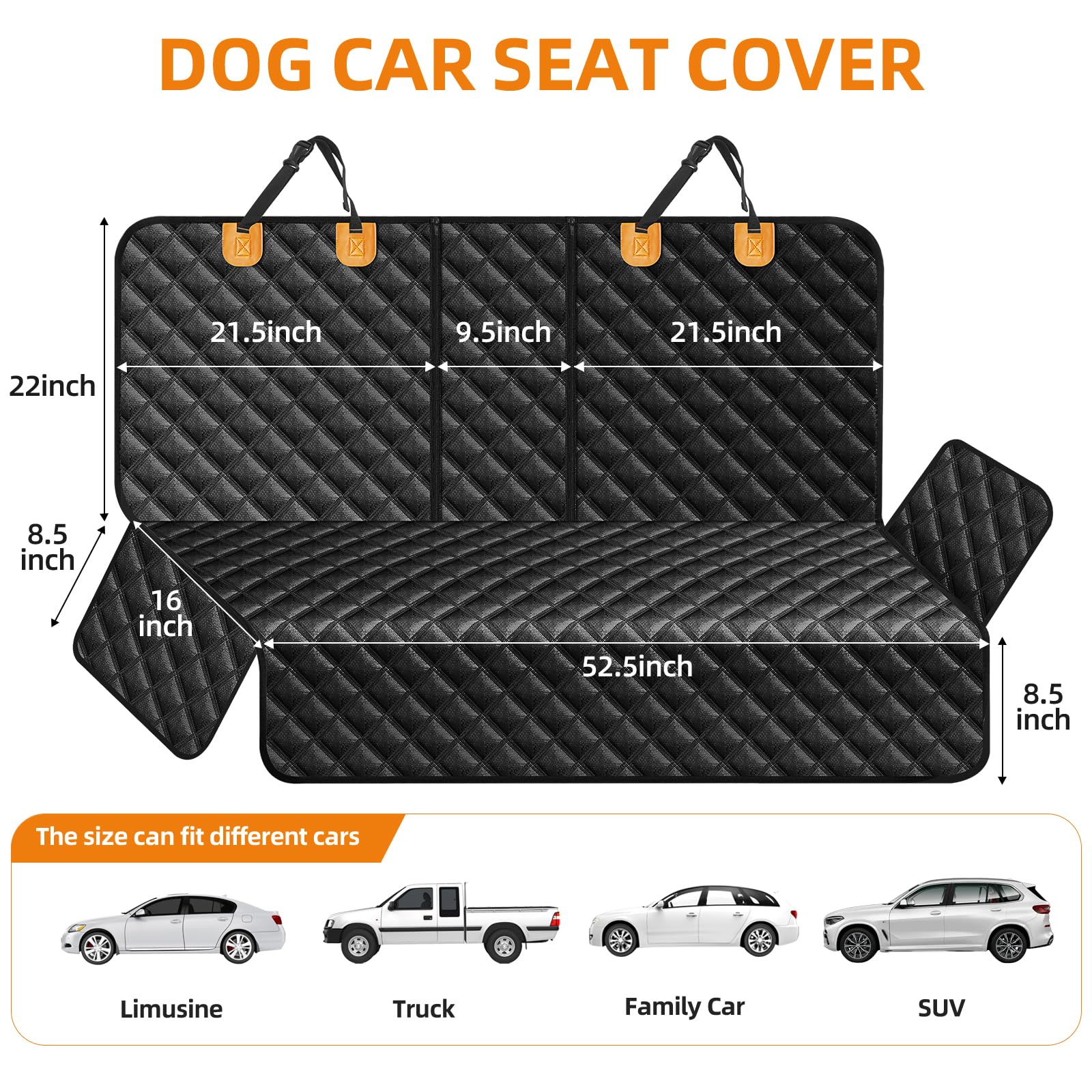 LEHNI dog car seat cover scratchproof fabric guards against paw scratches