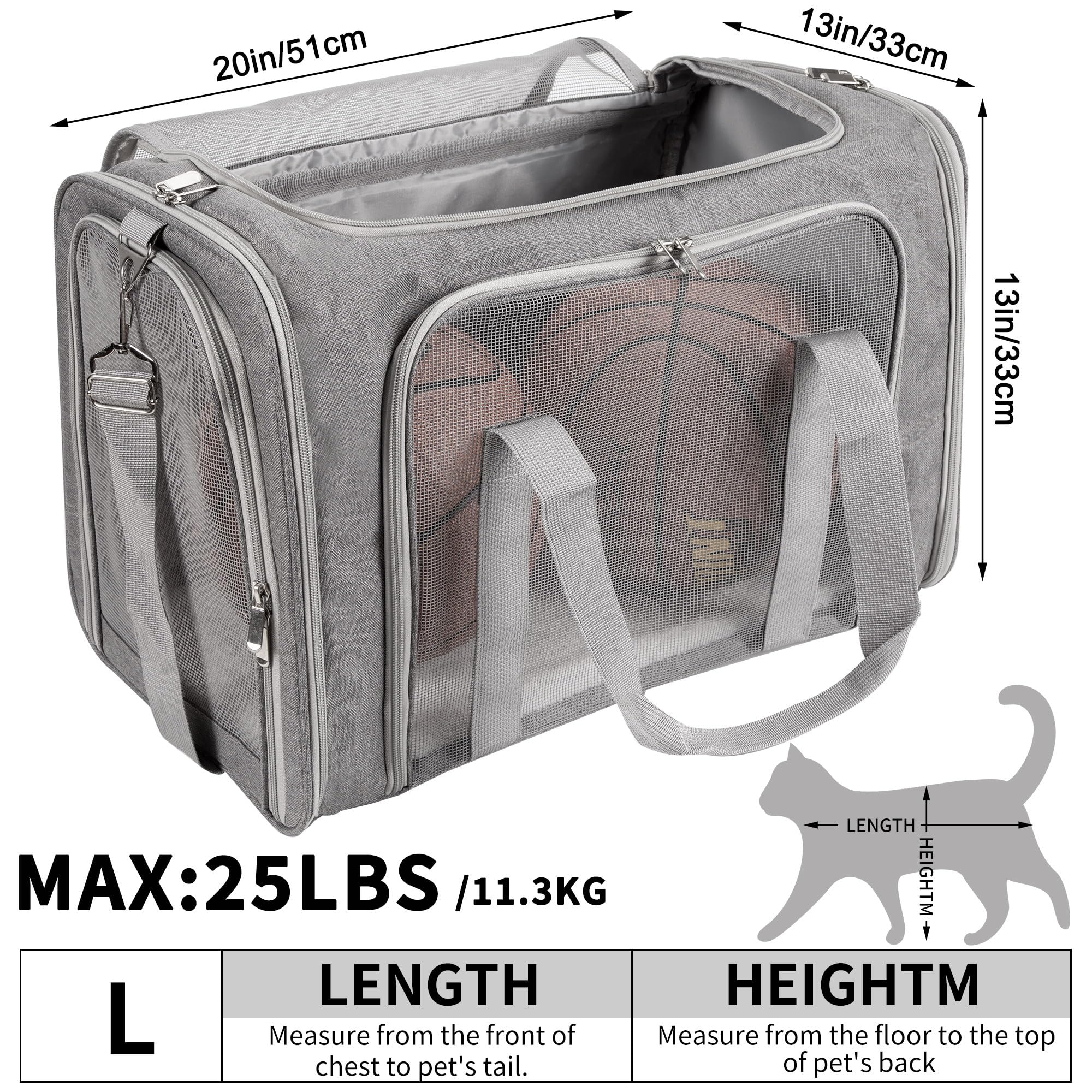 LEHNI soft-sided carrier mesh-windows view provides breathable air flow and visibility.