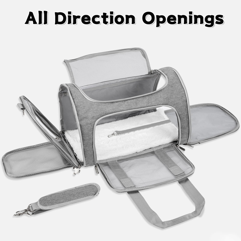 LEHNI soft-sided carrier side view showing lightweight travel-ready design