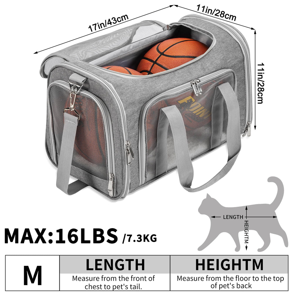 LEHNI soft-sided carrier top view highlighting compact, collapsible frame