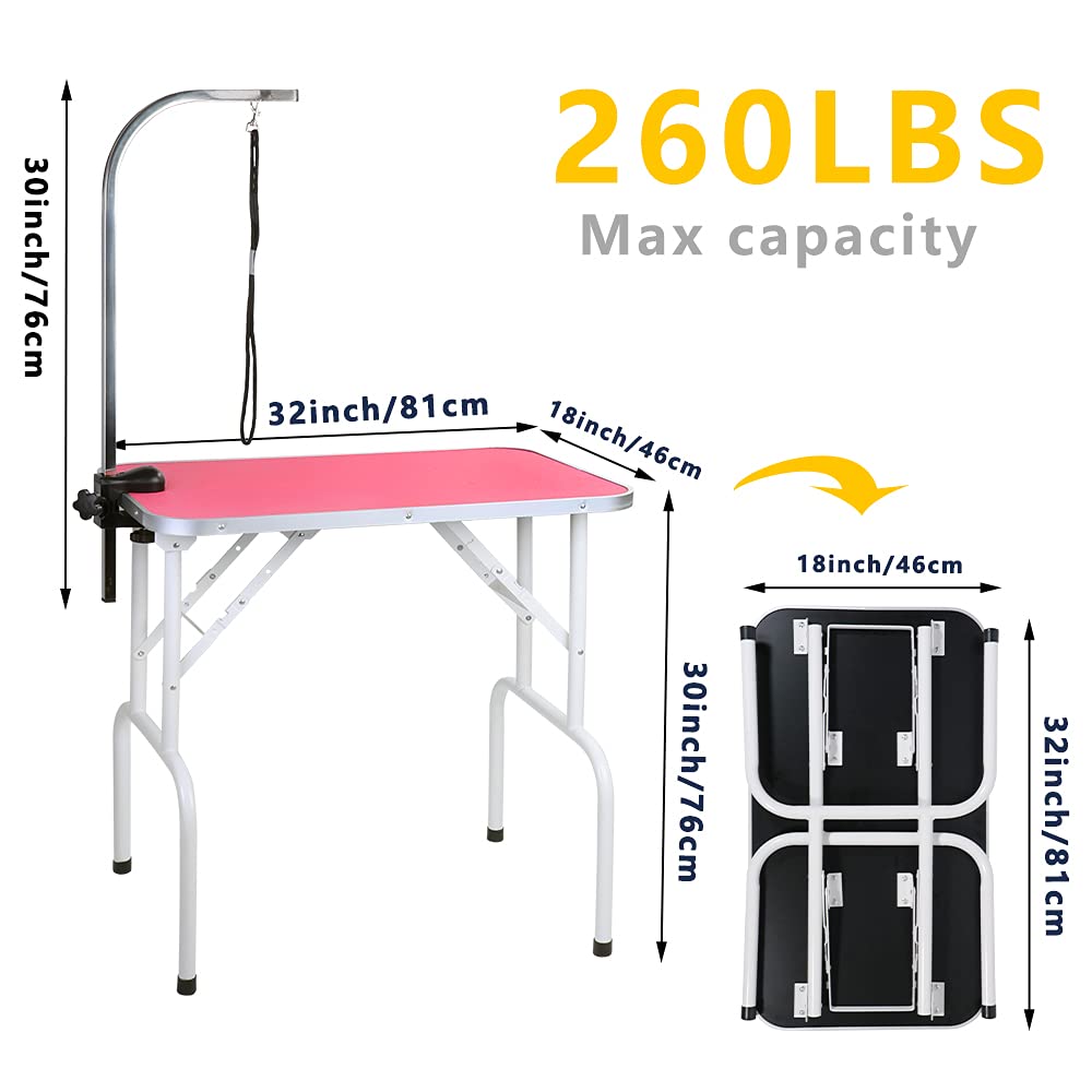 LEIBOU grooming table arm and noose securely hold pets during brushing