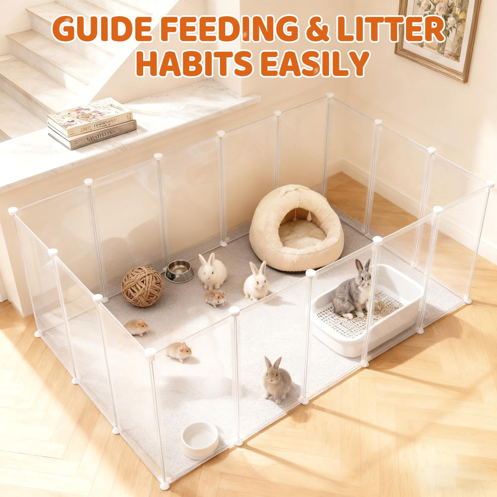 LEICHTEN anti-jump small-animal playpen prevents escapes with durable panels.
