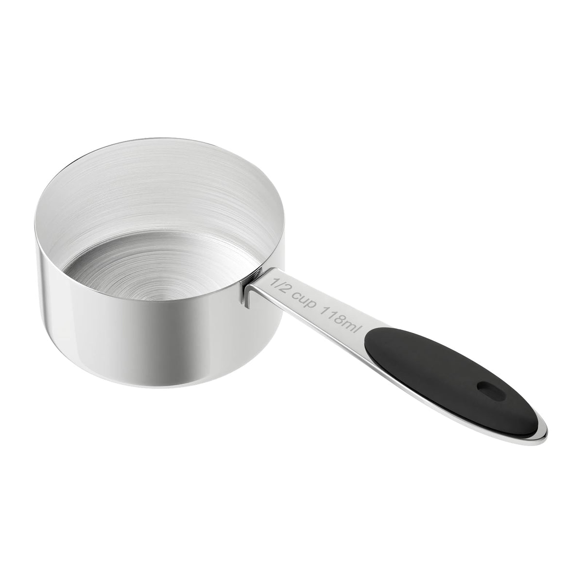 LEIFENY half-cup dog food scoop - front view for precise portioning