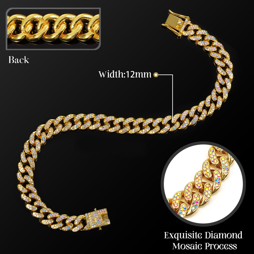 LEIFIDE cat diamond-link collar in gold adds subtle sparkle for outings.