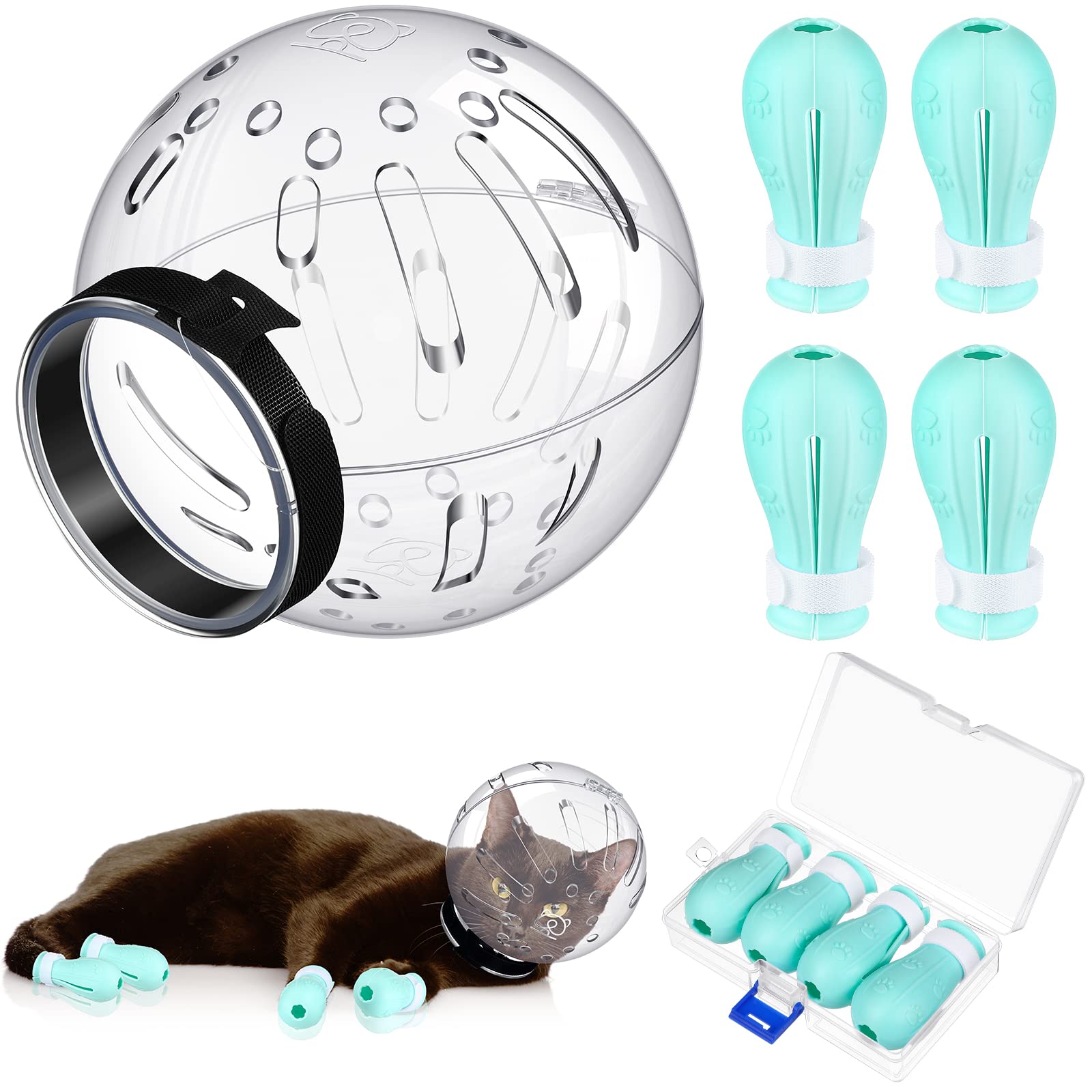 LEIFIDE cat muzzle hood used during grooming for safe, calm handling.