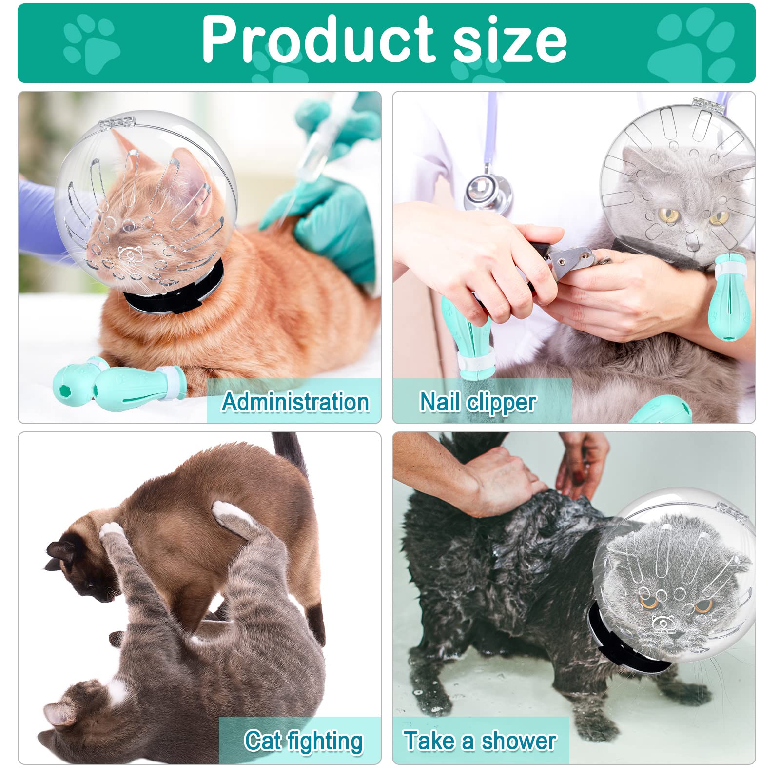 LEIFIDE size-adjustable muzzle fits growing cats securely.