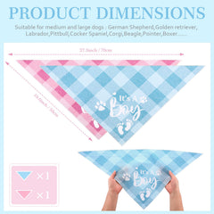 LEIFIDE adjustable cotton bandana with plaid design, comfortable for medium to large dogs.