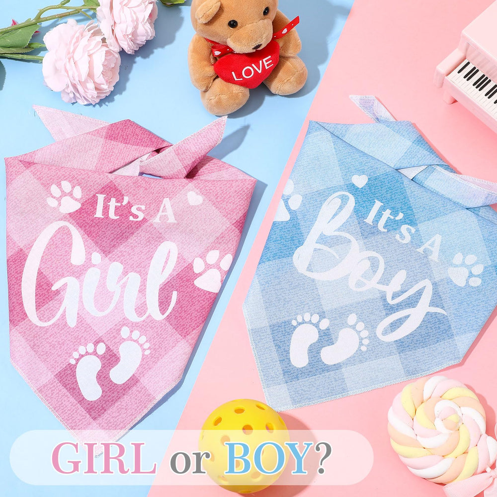 LEIFIDE dog triangle scarf in pink-blue, soft cotton, breathable for daily wear.