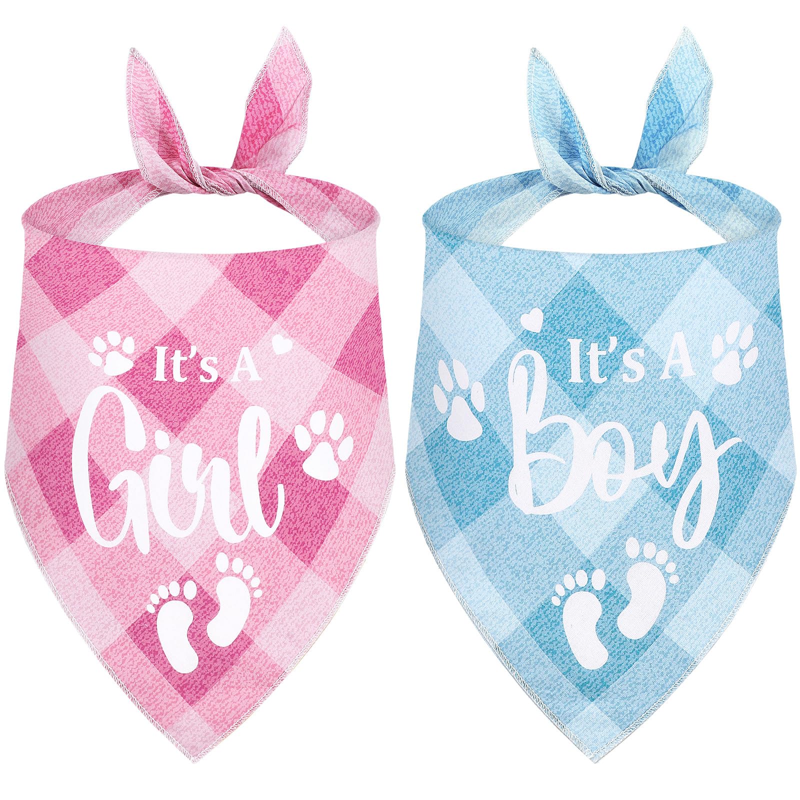 LEIFIDE gender reveal bandana in pink-blue pack for eye-catching baby announcement photos.