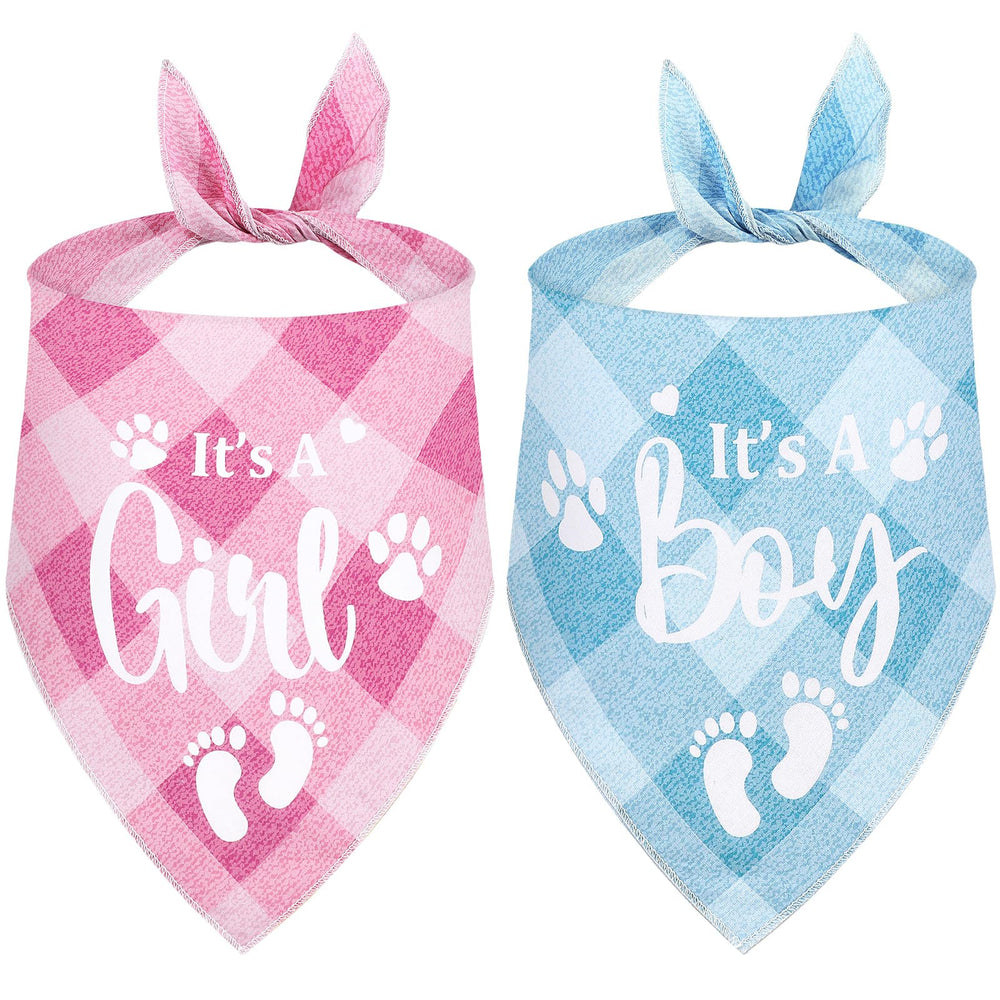 LEIFIDE gender reveal bandana in pink-blue pack for eye-catching baby announcement photos.