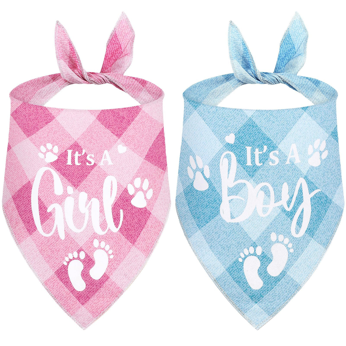 LEIFIDE gender reveal bandana in pink-blue pack for eye-catching baby announcement photos.