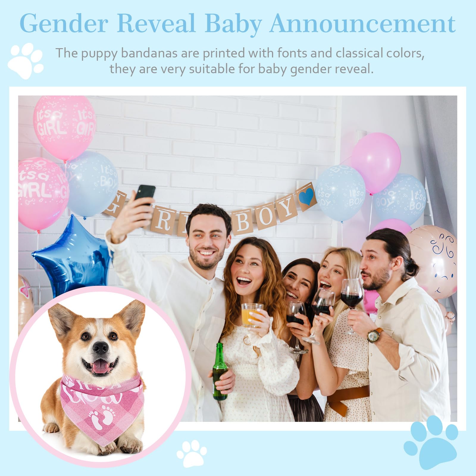 LEIFIDE gender reveal prop for portraits, adjustable fit without pulling fur.