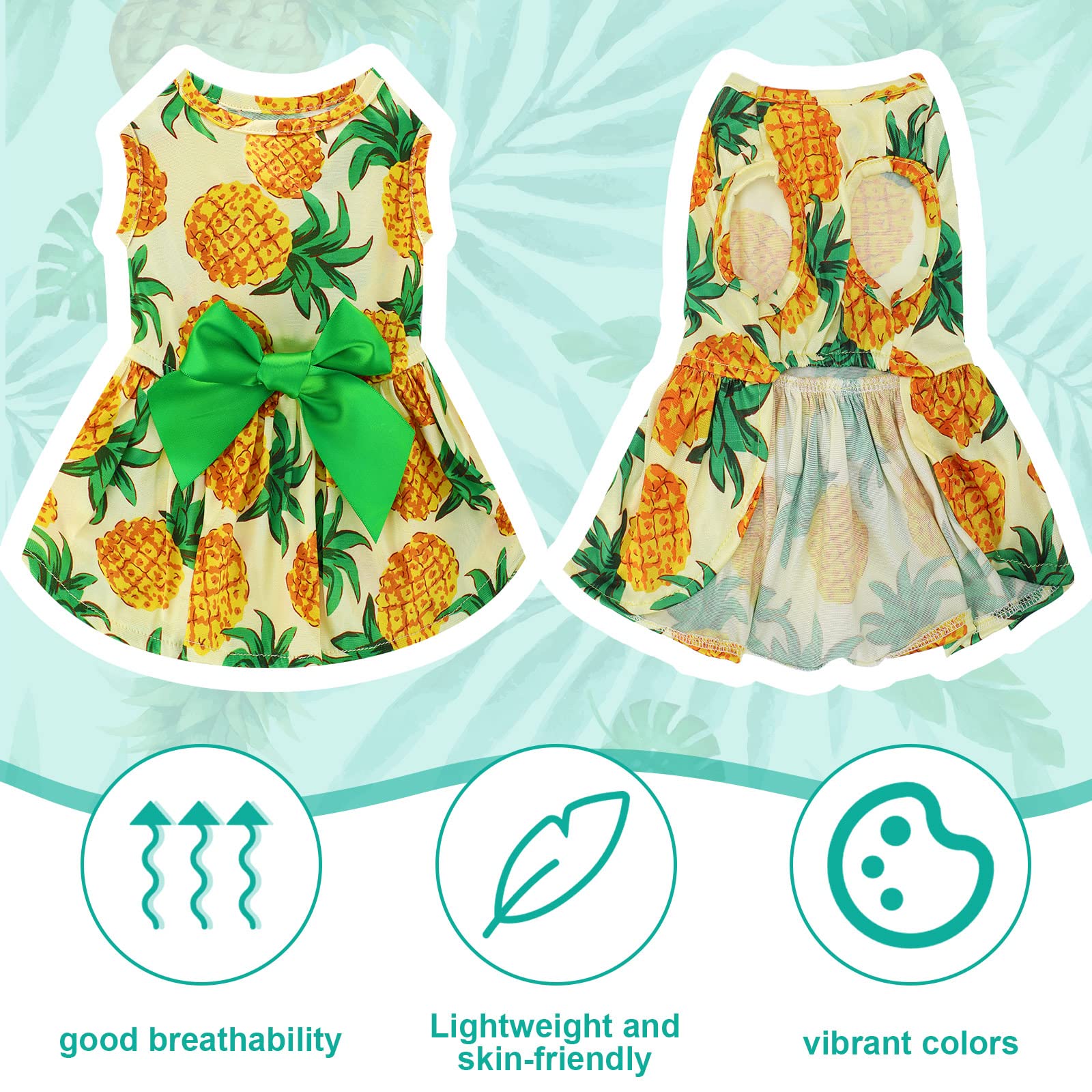 LEIFIDE Hawaii dog dresses hibiscus flower design suits sunny outings with festive charm