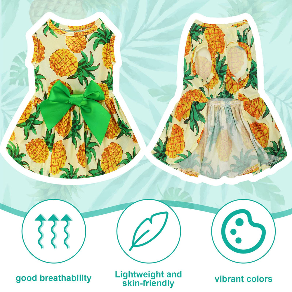 LEIFIDE Hawaii dog dresses hibiscus flower design suits sunny outings with festive charm
