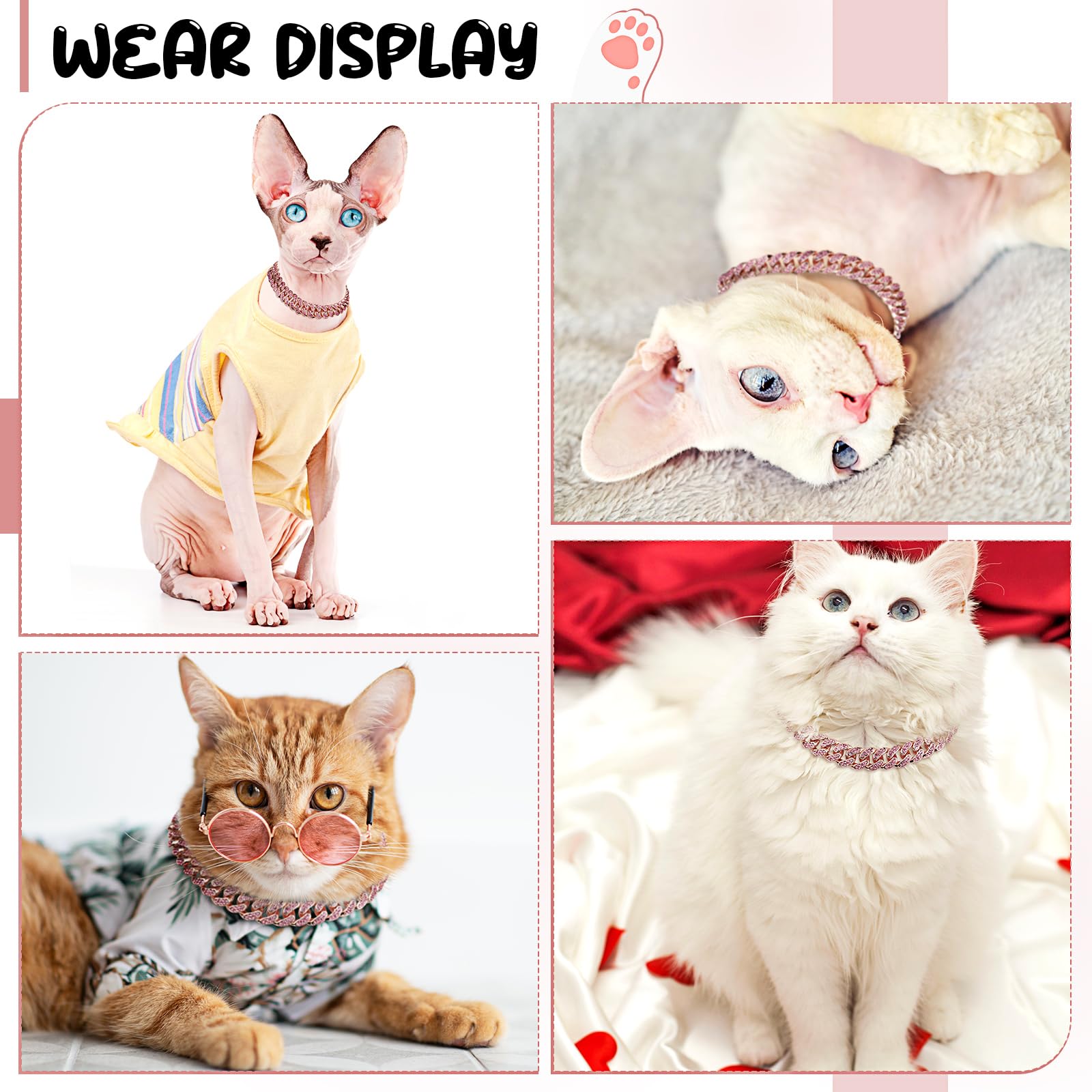 LEIFIDE luxury pet necklace diamonds pairs with party outfits and photos.