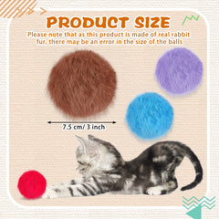 LEIFIDE rabbit fur pom pom ball—bright hue—chasing and social play