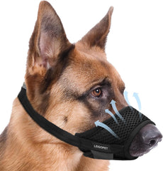 LEIGOPET dog muzzle with adjustable strap for a secure, comfortable fit.