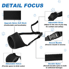 LEIGOPET dog muzzle features double Velcro closure for secure restraint.