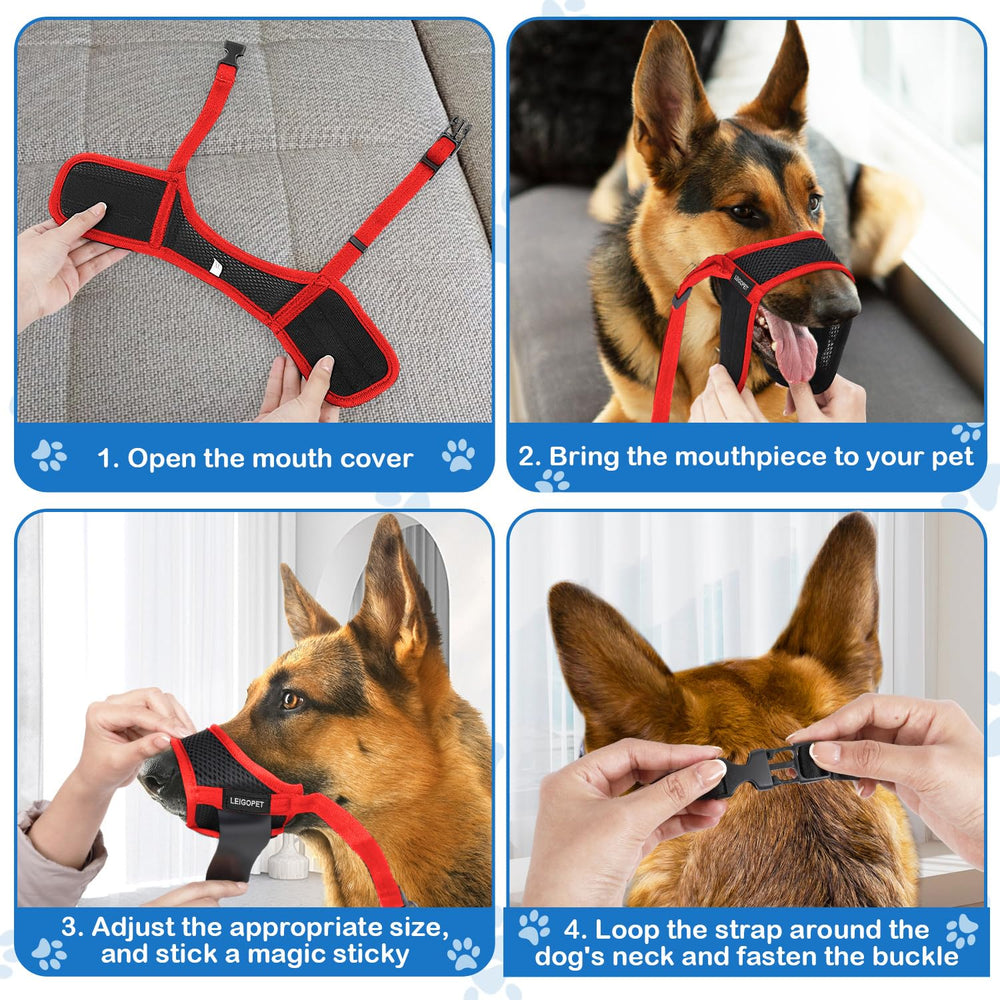LEIGOPET dog muzzle suitable for large dogs to curb biting safely