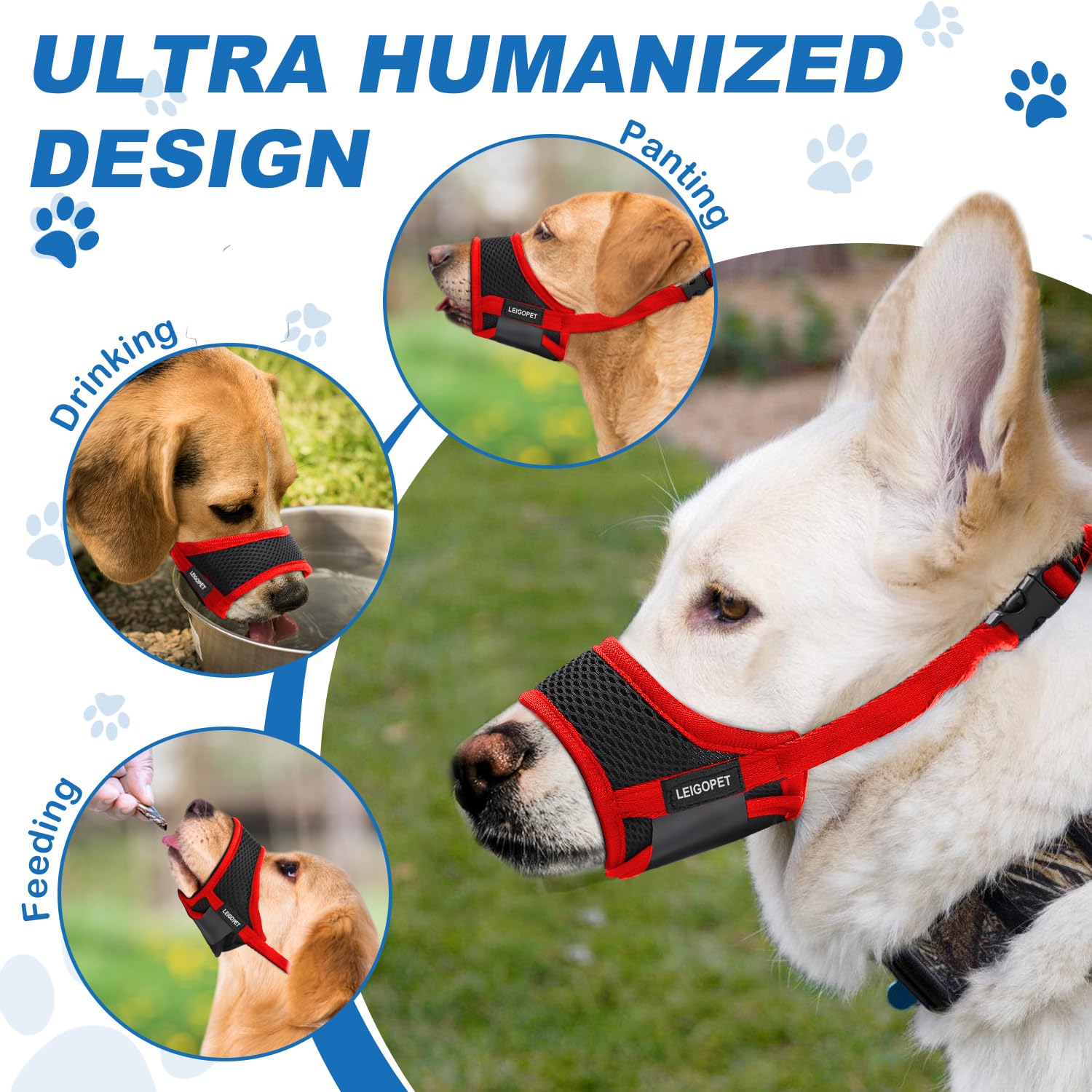 LEIGOPET dog muzzle reflective-strap enhances night visibility