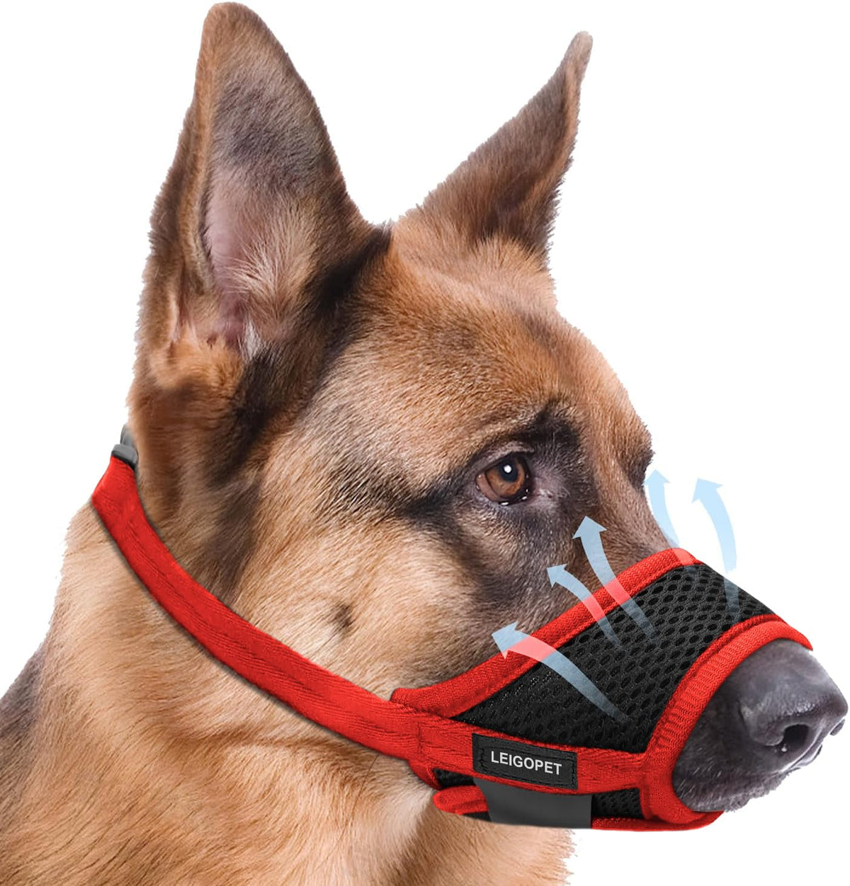 LEIGOPET dog muzzle adjustable-strap for secure, comfortable fit during walks
