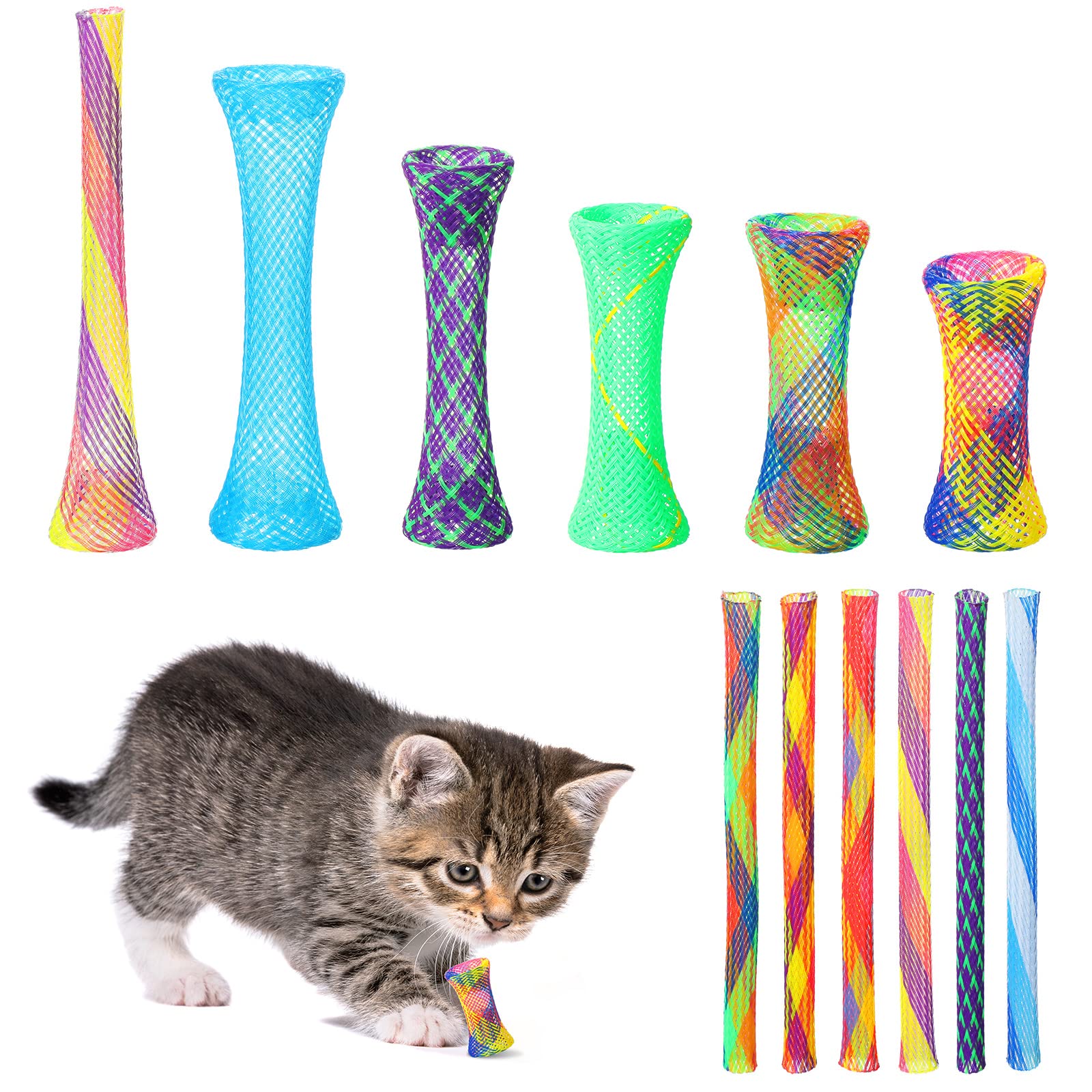 Leitee cat spring toys 60-pcs tubes pack for endless kitten play sessions.