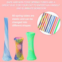 Leitee cat spring tubes measure 0.39 x 5.12 inches for easy toss-and-chase play.