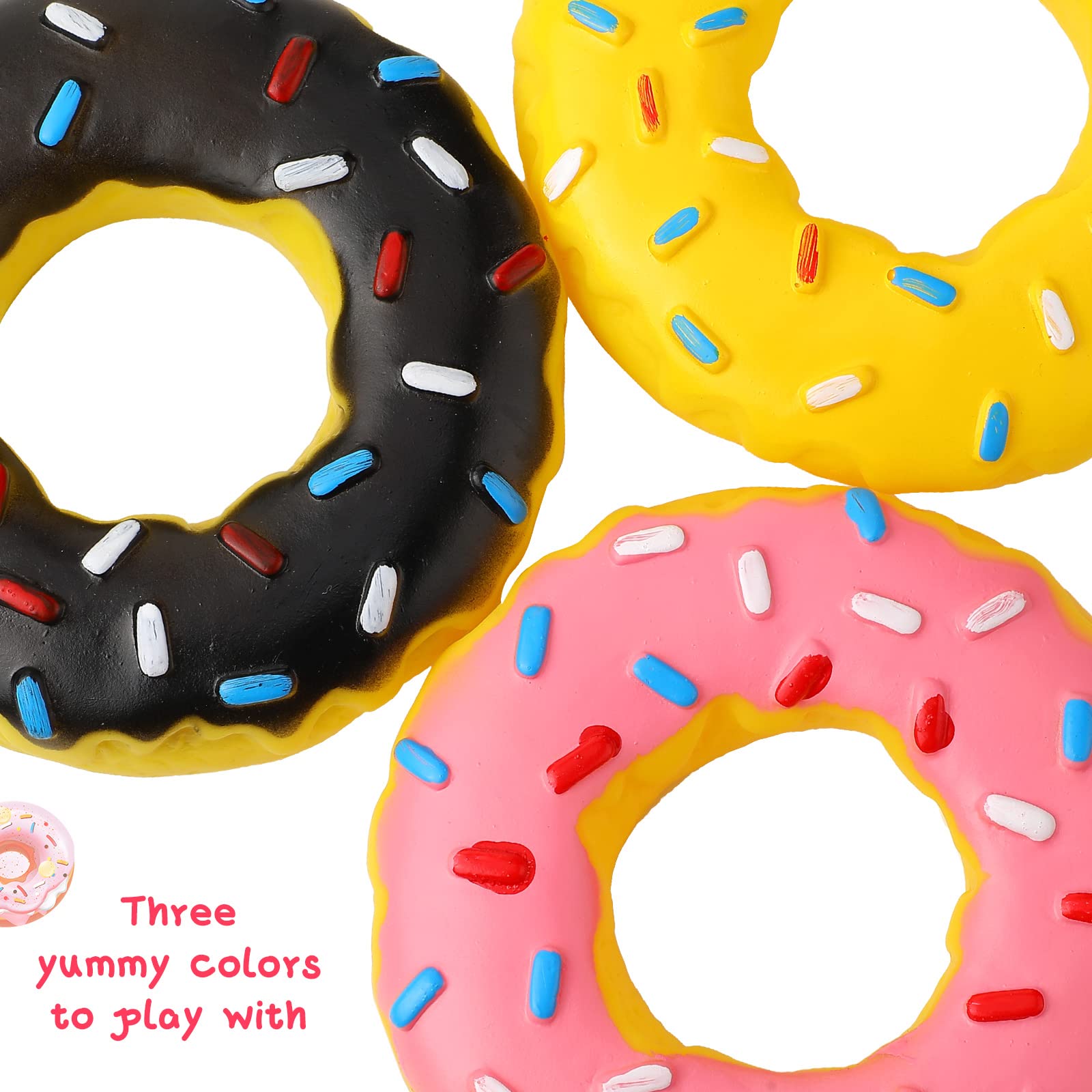 Leitee donut dog toy black keeps dogs occupied with safe, chew-resistant design