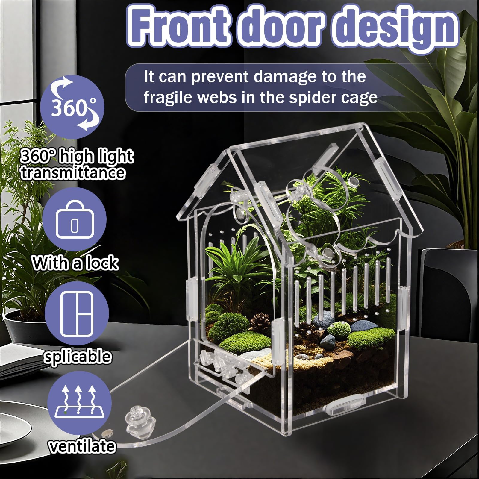 LEIZHENZI Jumping Spider Enclosure mini habitat ideal for juvenile tarantulas and climbers