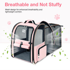 Lekebobor mesh-windows view pink carrier ensures airflow during travel