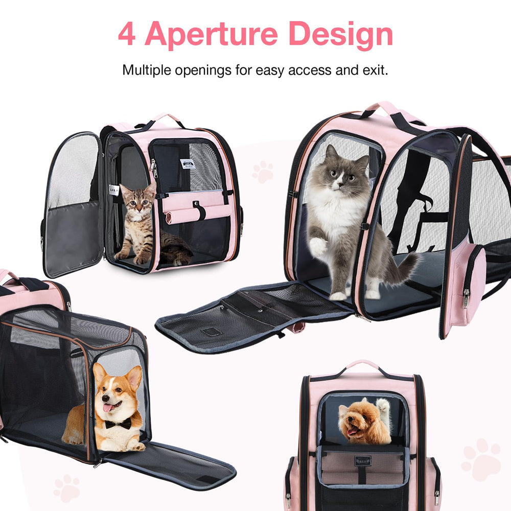 Lekebobor safety-leash enabled pink carrier helps prevent escapes