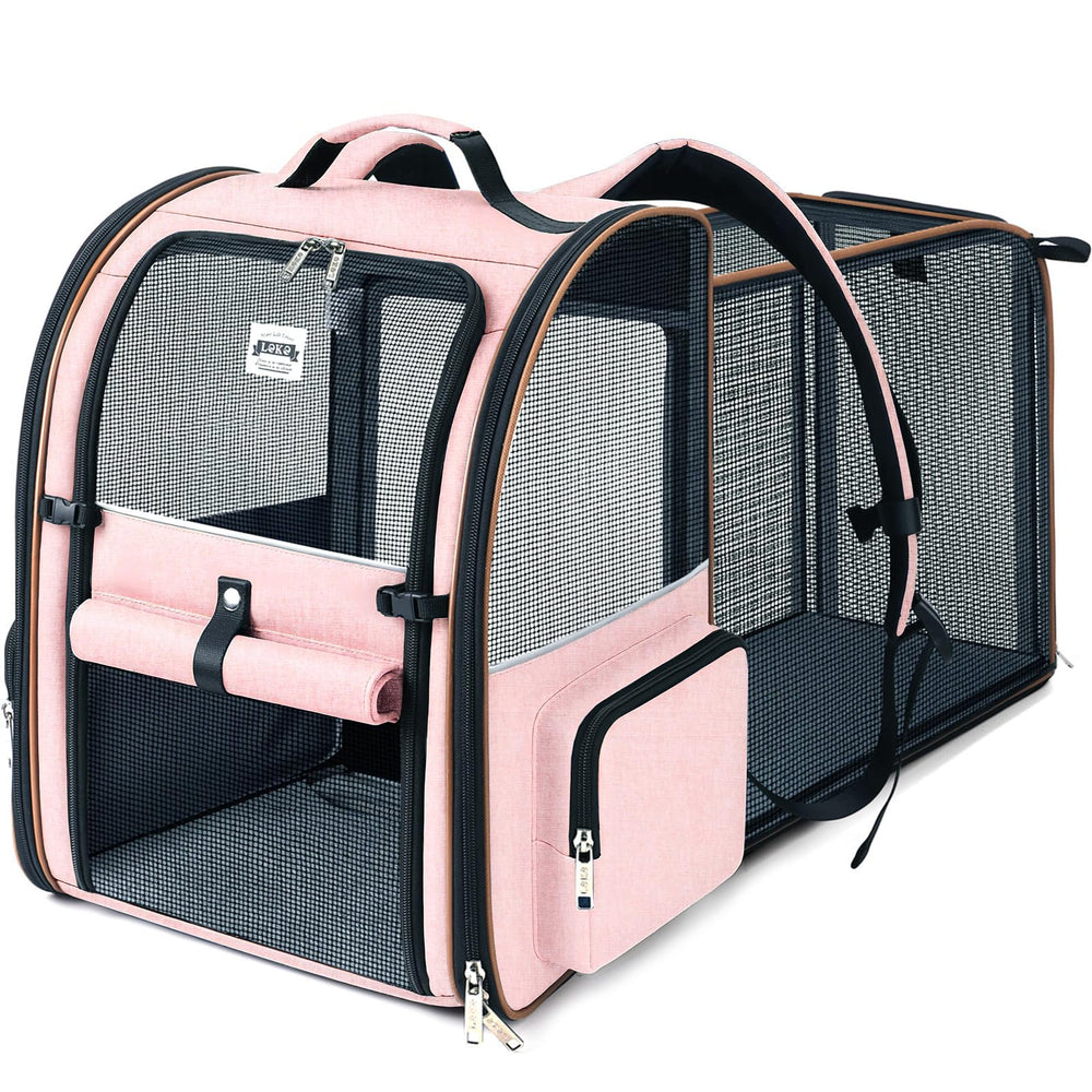 Lekebobor large cat backpack with mesh windows for breathable travel.