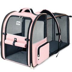 Lekebobor large cat backpack with mesh windows for breathable travel.