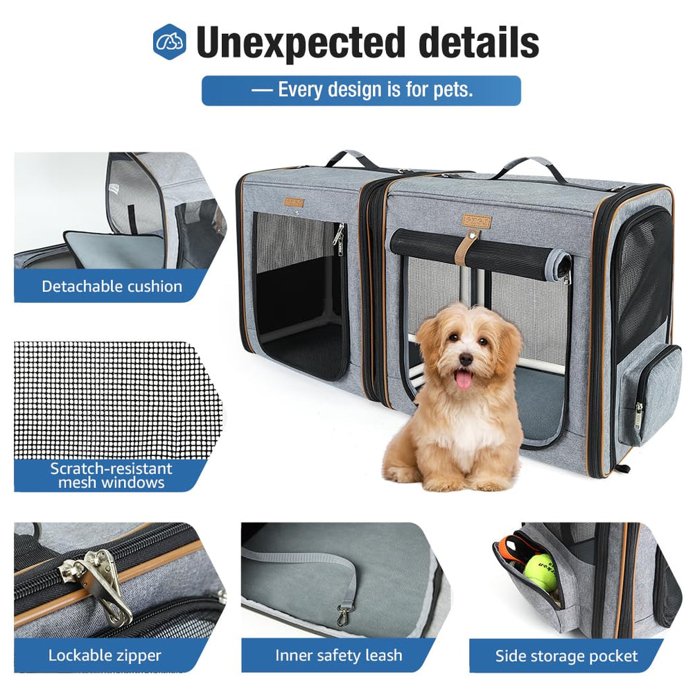 Lekereise 2-in-1 cat carrier folded for storage, saving space