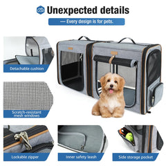 Lekereise 2-in-1 cat carrier folded for storage, saving space