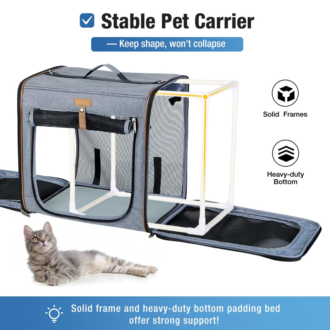 Lekereise 2-in-1 cat carrier with locking zippers for secure travel
