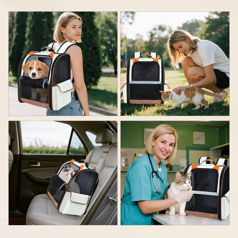 Lekereise beige-orange travel backpack blends style with function.