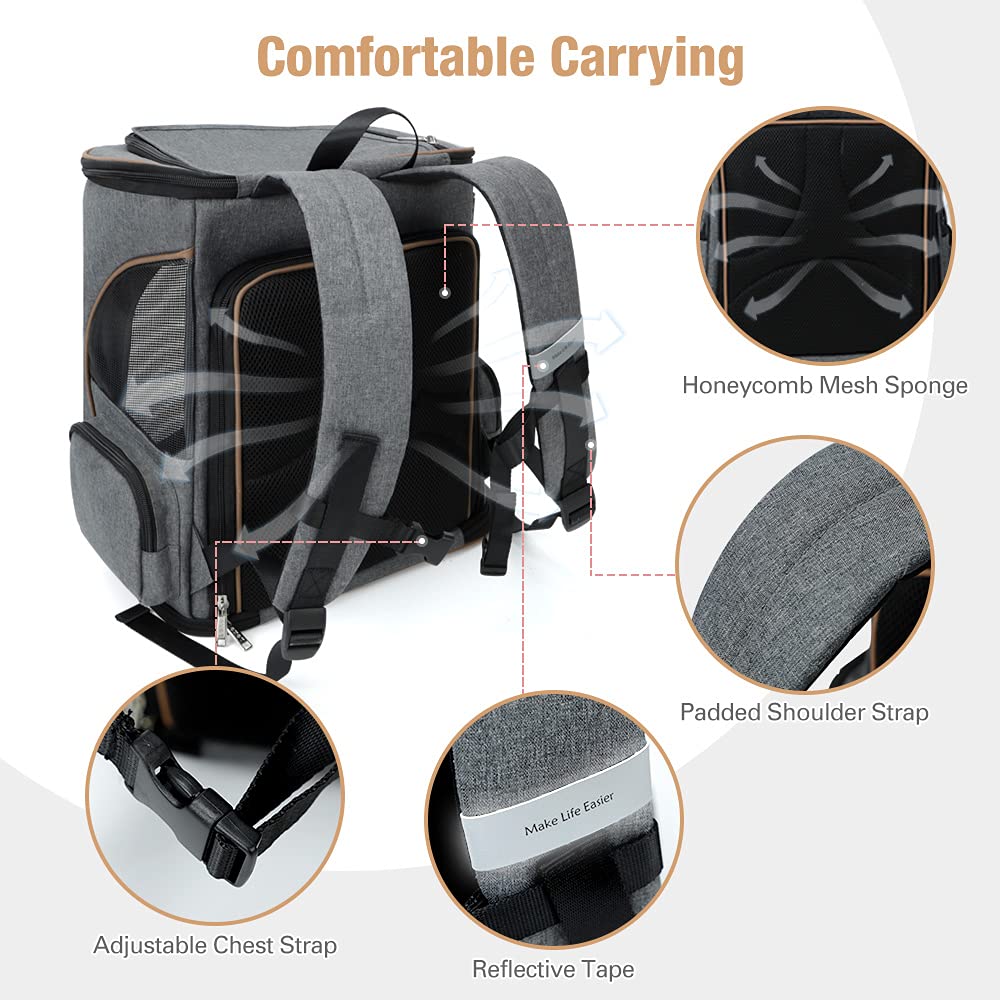 Lekereise breathable mesh panel top view highlights ventilation and pet visibility
