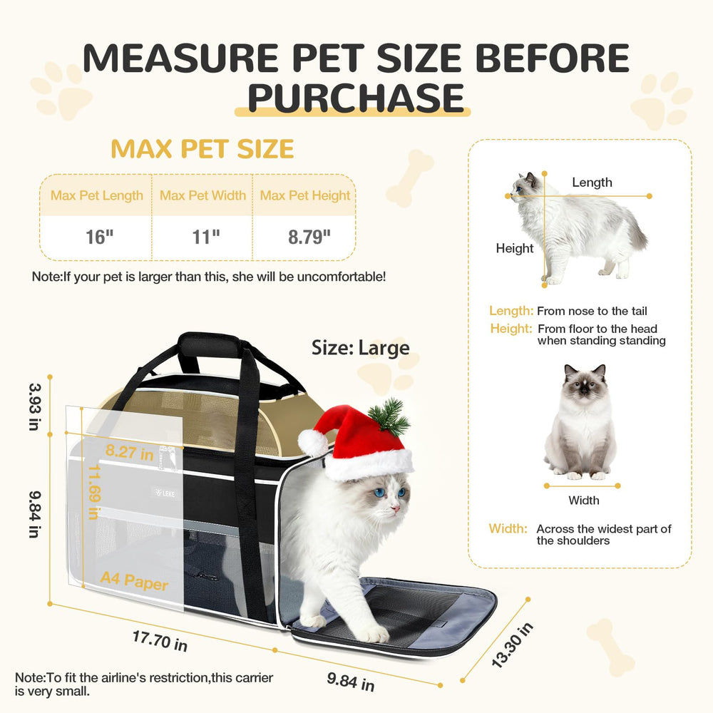 Lekereise breathable mesh on three sides offers view and ventilation for your pet.