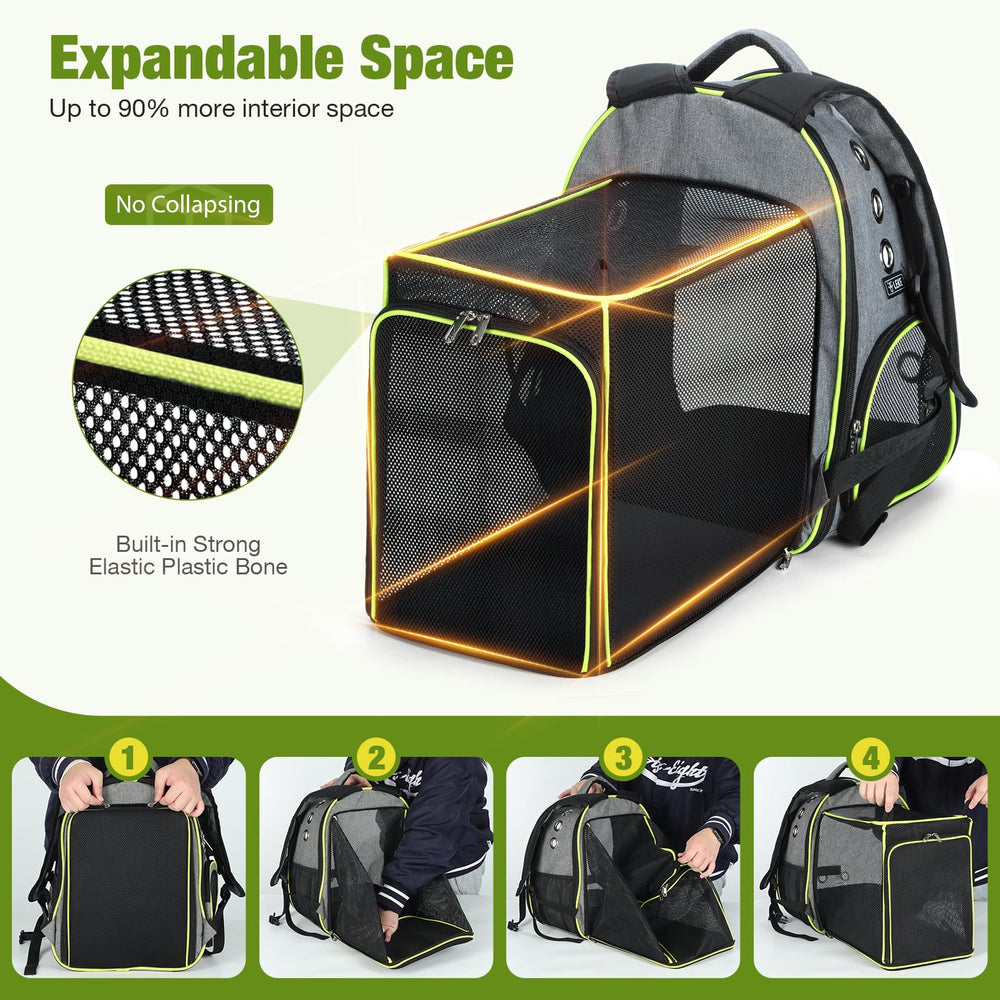 Lekereise Cat Backpack Carrier chest buckle and padded straps for comfort.