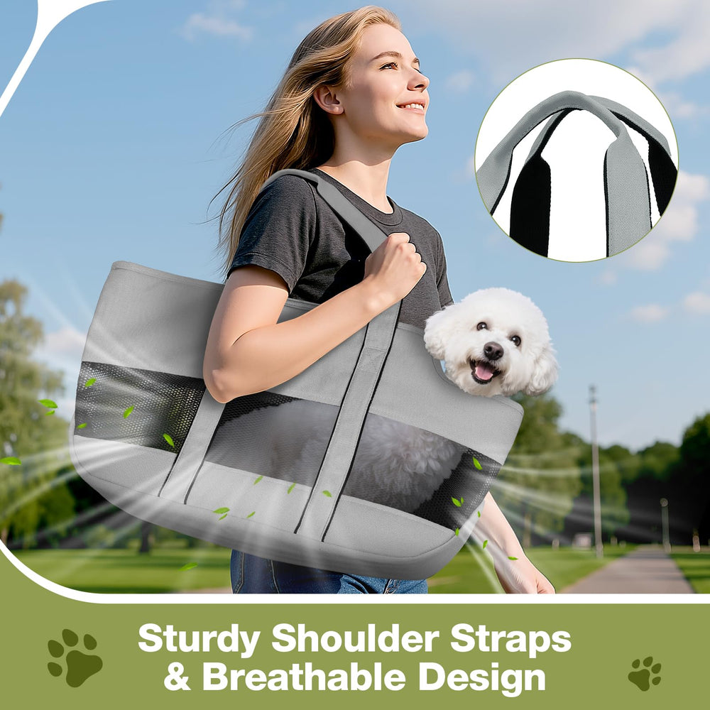 Lekereise dog purse gray lightweight design weighing 1.1 lbs for easy carrying