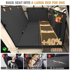 Lekereise expanded back-seat space showing 40% more room for a comfy dog bed.