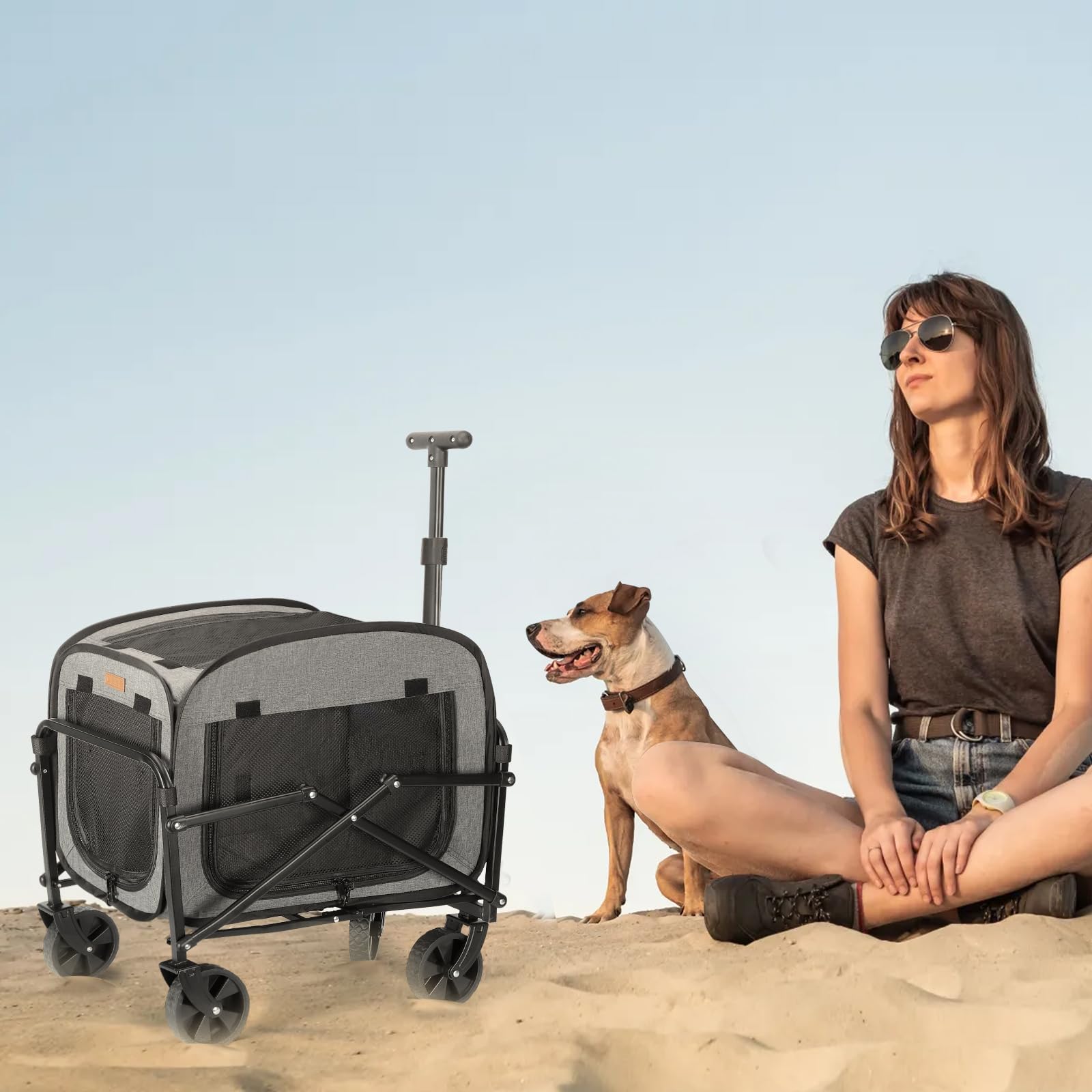 Lekereise grey carrier folds compactly for camping and outdoor trips.