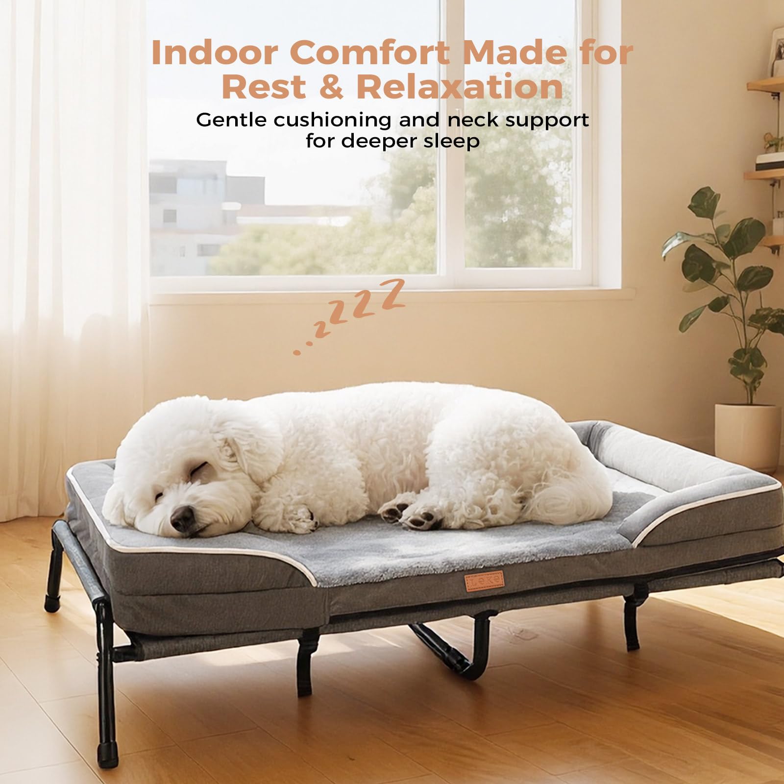 Lekereise raised dog bed clip connection demonstrates simple assembly
