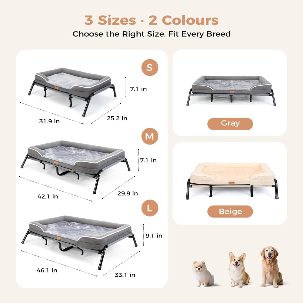 Lekereise raised dog bed suitable for indoor and outdoor use